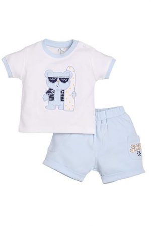 BABY GO 100% Pure Cotton T-shirt and Shorts Set for Baby Boys