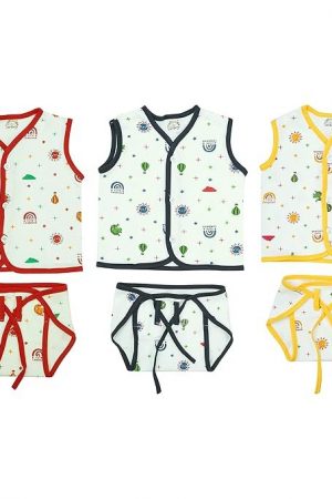 CUTE LANDINGS New Born Baby Soft Pure Cotton Sleeve Vest/Jhablas