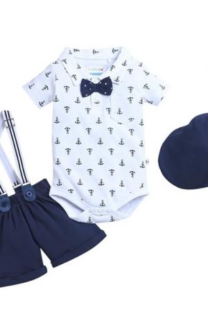 BUMZEE Boy's Cotton Printed Bodysuit & Short Set