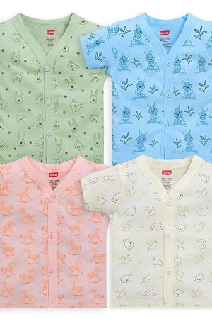 LuvLap Unisex's Printed Cotton Regular Fit H/S Jhabla Shirt