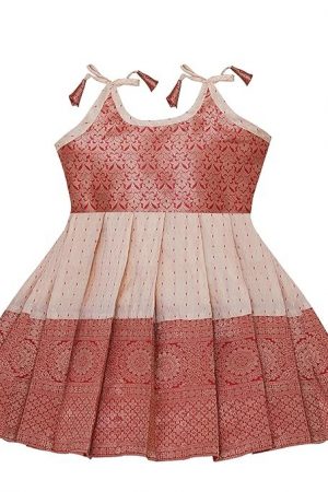 PW PLATYPUS WORLD Baby Girl's New south Indian traditional pattu pavadai Jecquard lehengha choli
