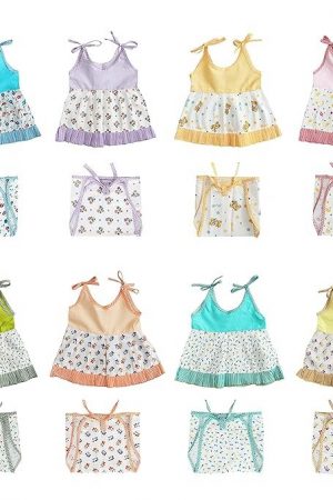 ABOUT SPACE New Born Baby Clothes - (Set of 8) New Born Baby Cotton Frocks with Nappies for Baby Girls - Multicolor Sleeveless Printed Jhabla Baby Wear, Infant Clothing Combo